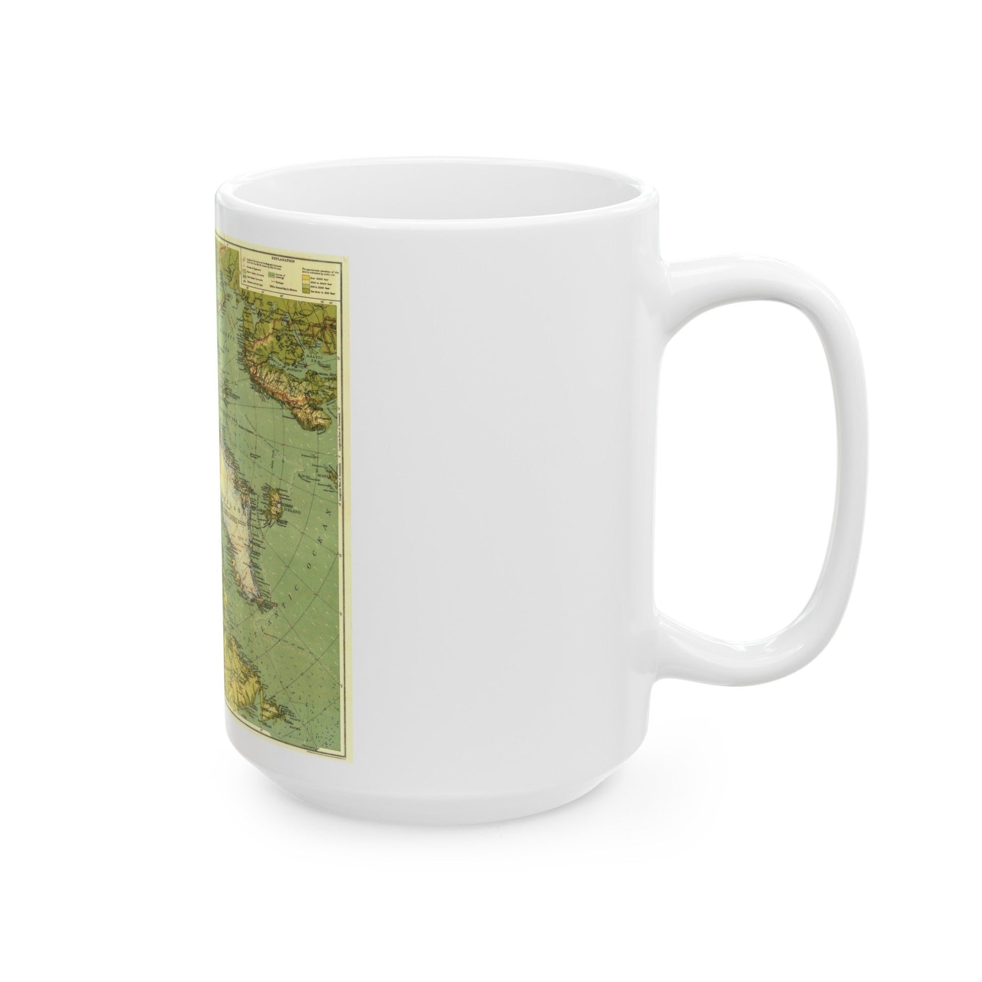 Arctic Regions (1925) (Map) White Coffee Mug-The Sticker Space