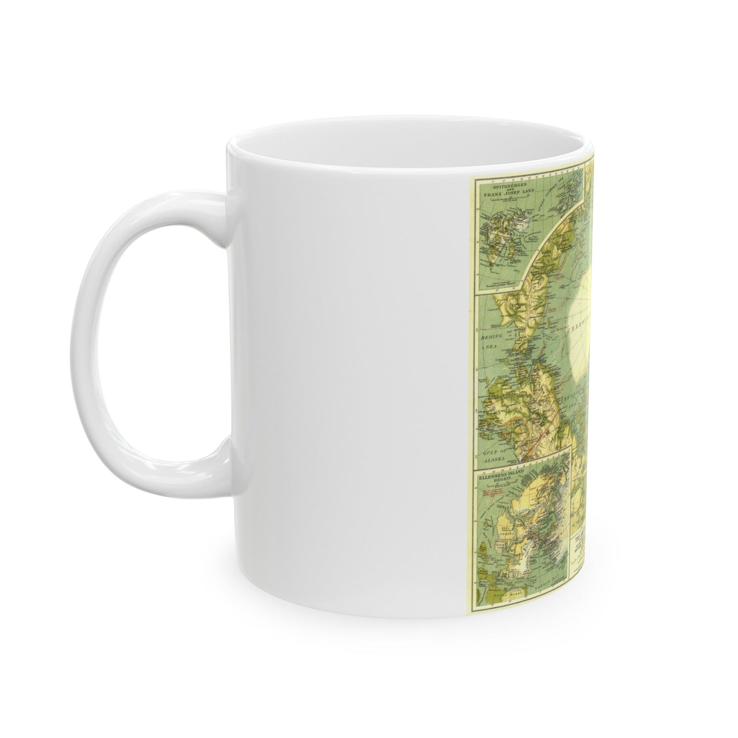 Arctic Regions (1925) (Map) White Coffee Mug-The Sticker Space