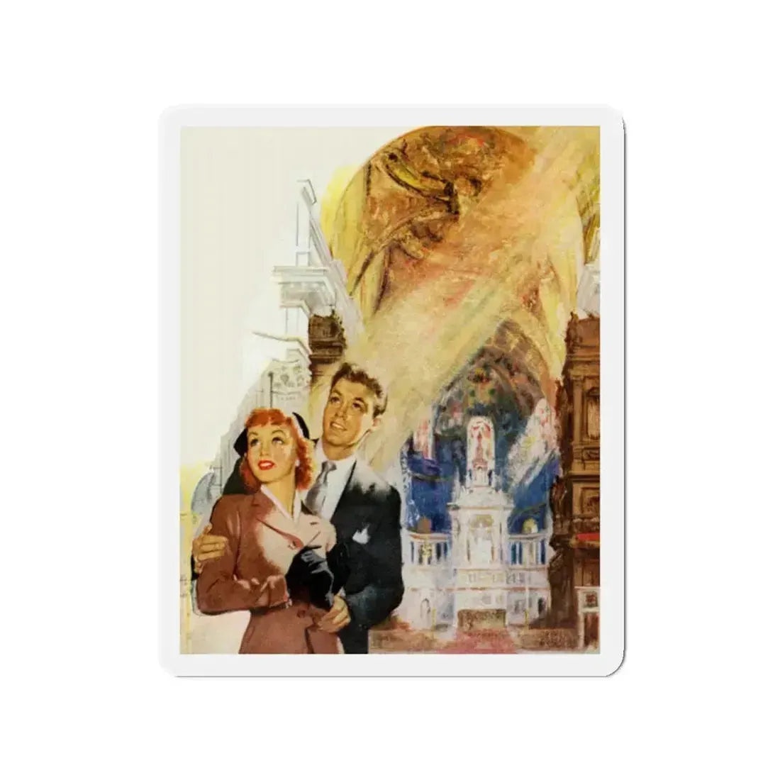 Are there Giant Frogs in your Future, 1953 (Magazine Illustration) Refrigerator Magnet 2 Inch Die-Cut - The Sticker Space