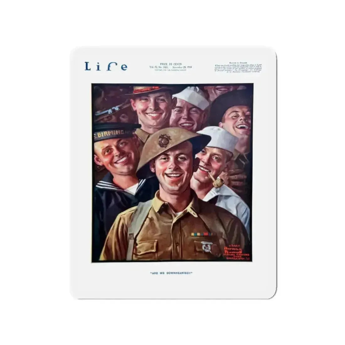 Are We Downhearted, Life magazine, November 28, 1918 (Magazine Illustration) Refrigerator Magnet - The Sticker Space