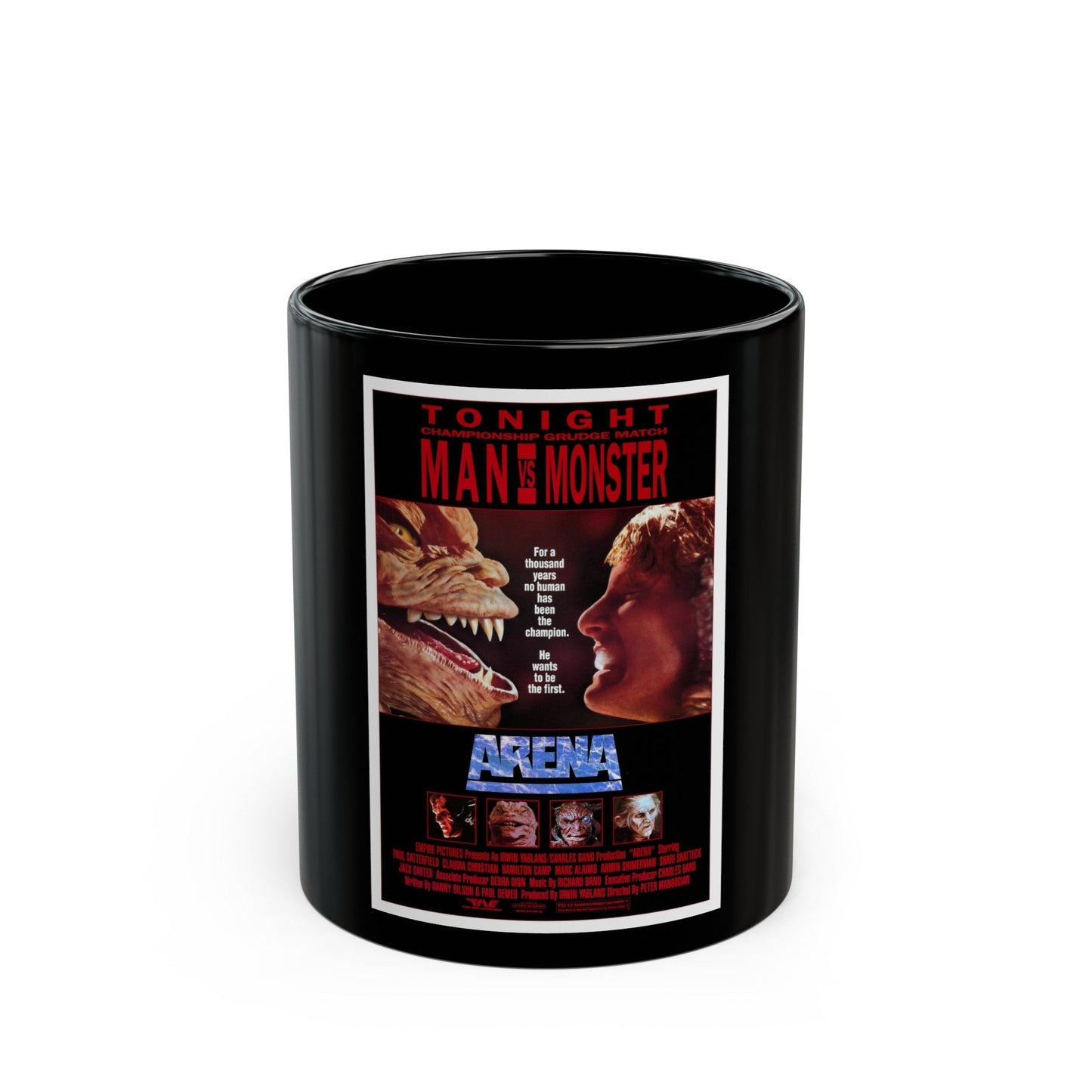 ARENA 1989 Movie Poster - Black Coffee Mug-11oz-The Sticker Space