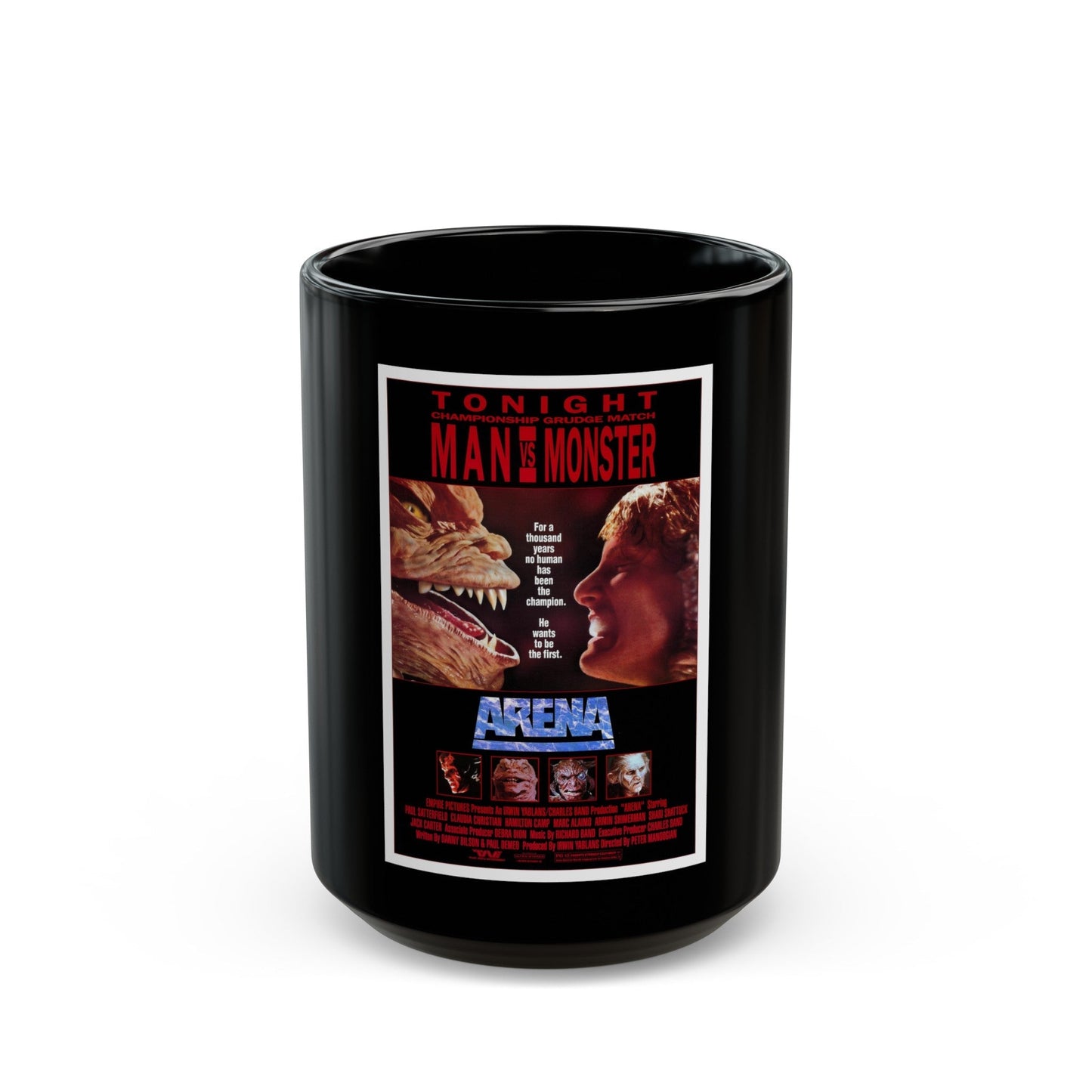 ARENA 1989 Movie Poster - Black Coffee Mug-15oz-The Sticker Space