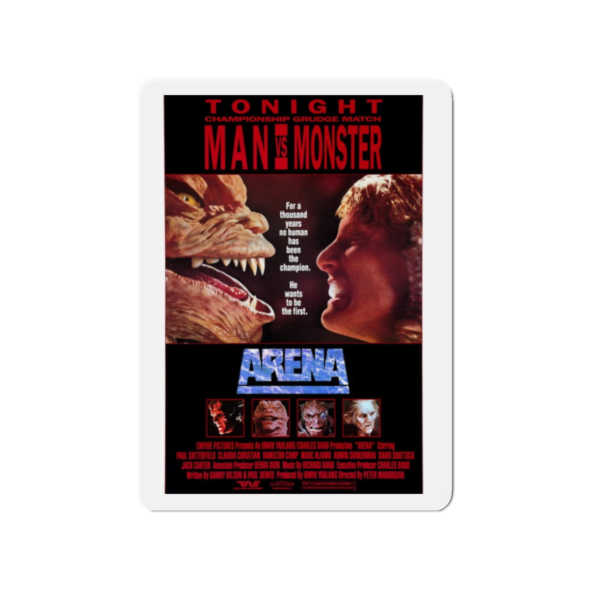 ARENA 1989 Movie Poster - Die-Cut Magnet-2" x 2"-The Sticker Space