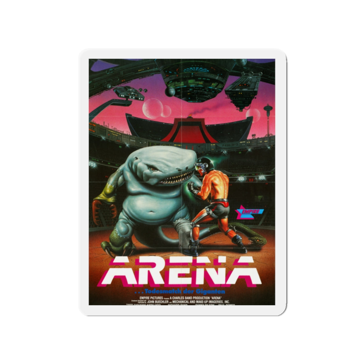 ARENA (GERMAN) 1989 Movie Poster - Die-Cut Magnet-2" x 2"-The Sticker Space