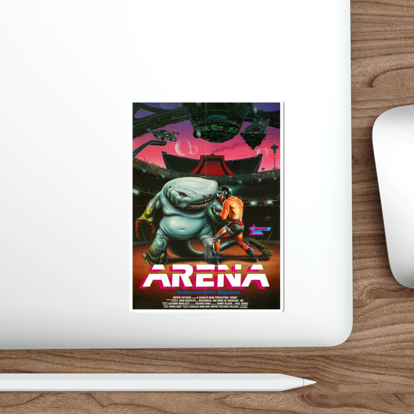 ARENA (GERMAN) 1989 Movie Poster STICKER Vinyl Die-Cut Decal-The Sticker Space