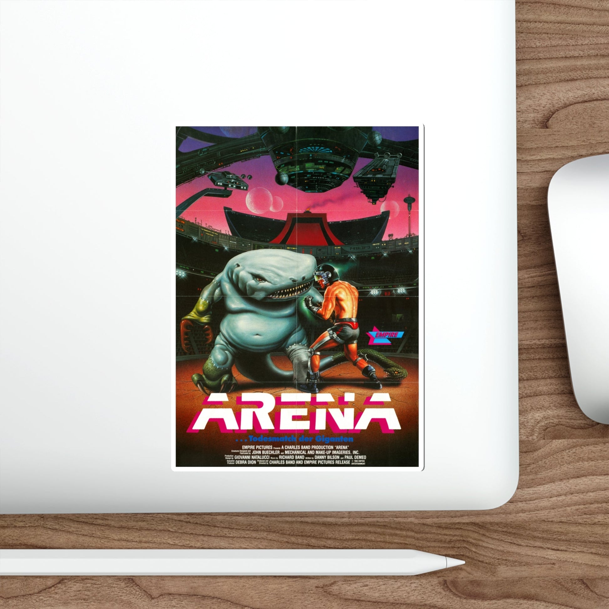 ARENA (GERMAN) 1989 Movie Poster STICKER Vinyl Die-Cut Decal-The Sticker Space