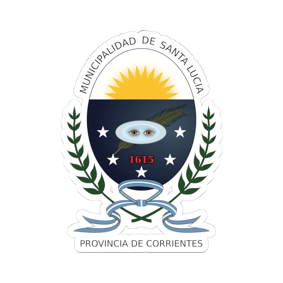 Argentina corrientes santalucia (Argentina) (Coat of Arms) STICKER Vinyl Kiss-Cut Decal 4 Inch White - The Sticker Space
