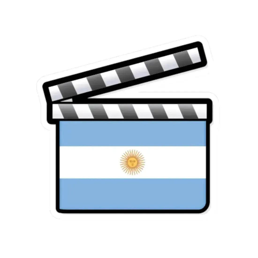 Argentina film clapperboard (Argentina) STICKER Vinyl Kiss-Cut Decal 3 Inch White - The Sticker Space