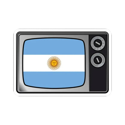 Argentina flag tv (Argentina) STICKER Vinyl Kiss-Cut Decal 2 Inch White - The Sticker Space