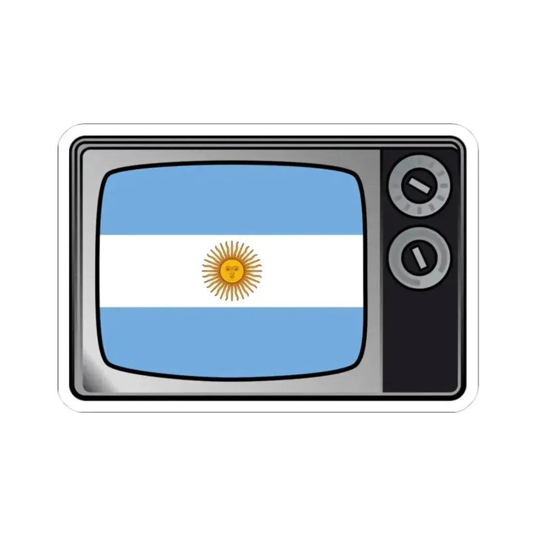 Argentina flag tv (Argentina) STICKER Vinyl Kiss-Cut Decal 3 Inch White - The Sticker Space