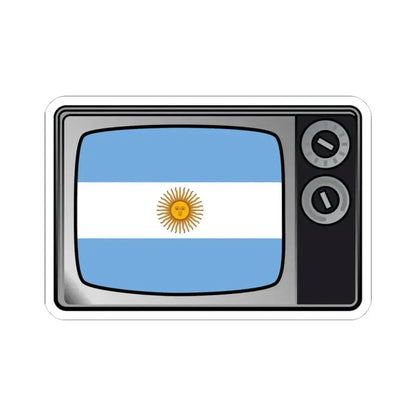 Argentina flag tv (Argentina) STICKER Vinyl Kiss-Cut Decal 4 Inch White - The Sticker Space