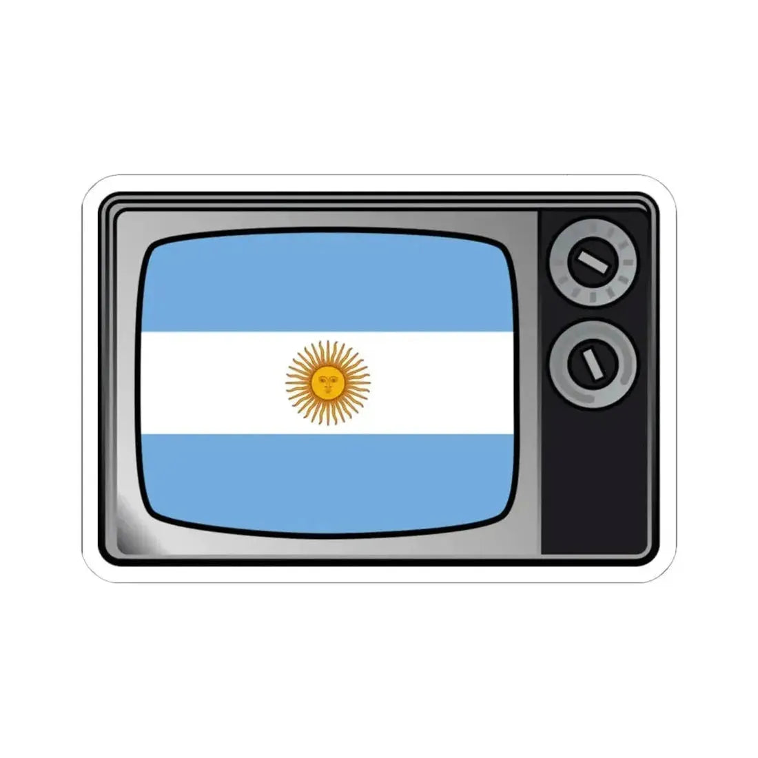 Argentina flag tv (Argentina) STICKER Vinyl Kiss-Cut Decal 6 Inch White - The Sticker Space