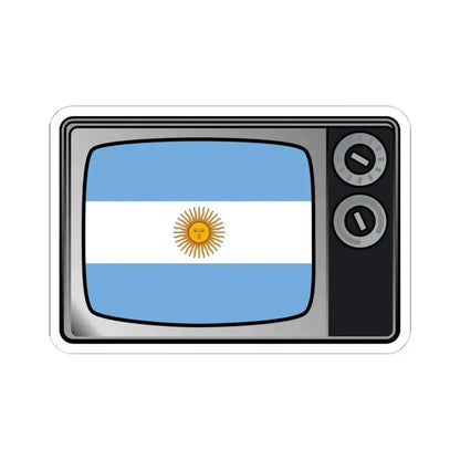 Argentina flag tv (Argentina) STICKER Vinyl Kiss-Cut Decal 6 Inch White - The Sticker Space