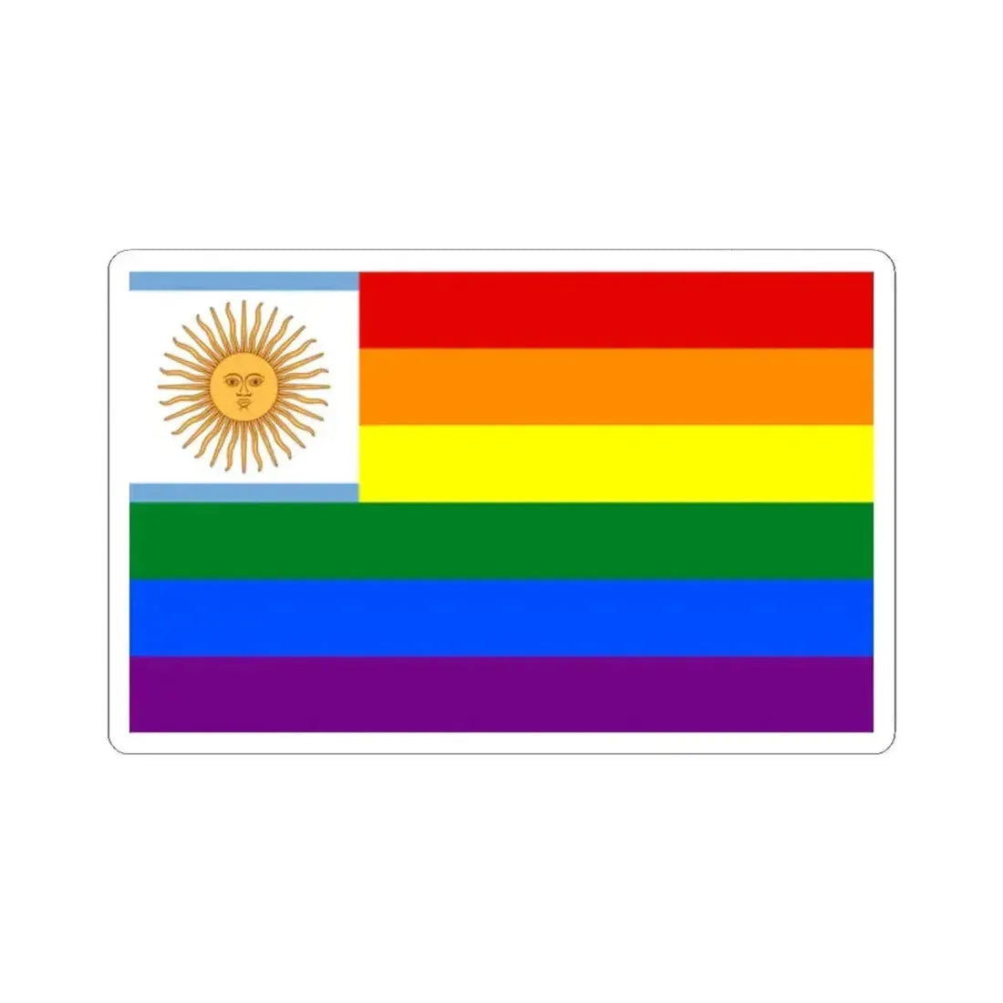 Argentina Gay flag (Argentina) STICKER Vinyl Kiss-Cut Decal 2 Inch White - The Sticker Space