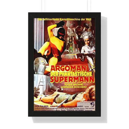 ARGOMAN THE FANTASTIC SUPERMAN 1967 - Framed Movie Poster 16″ x 24″ Black - The Sticker Space