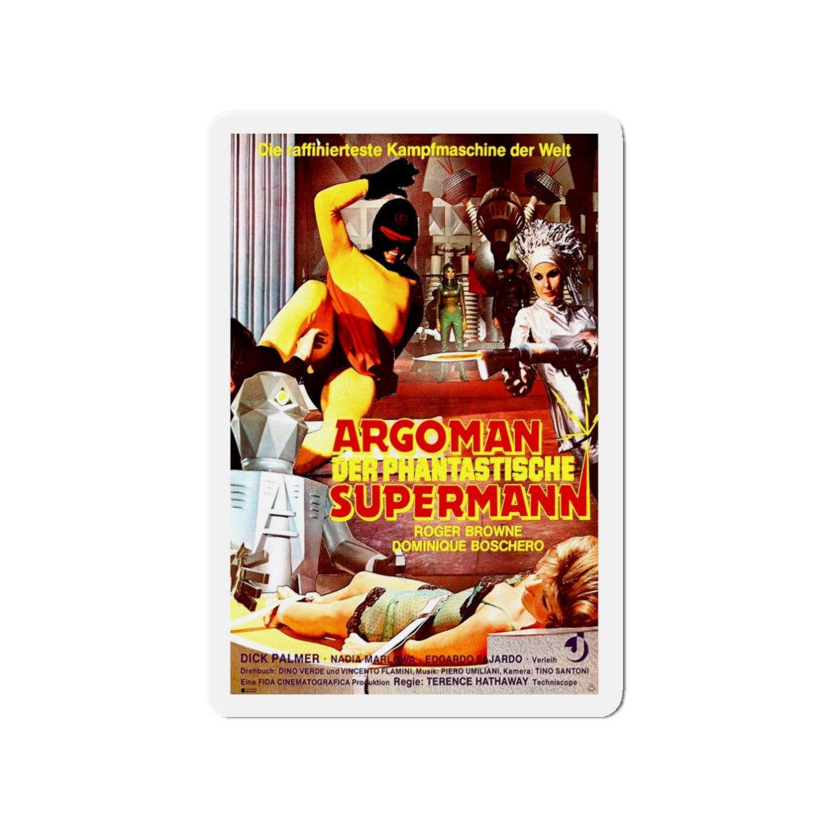 ARGOMAN THE FANTASTIC SUPERMAN 1967 Movie Poster - Die-Cut Magnet-3" x 3"-The Sticker Space