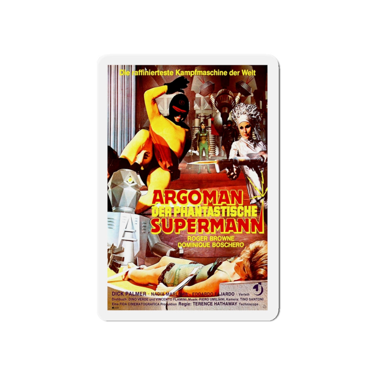 ARGOMAN THE FANTASTIC SUPERMAN 1967 Movie Poster - Die-Cut Magnet-5" x 5"-The Sticker Space