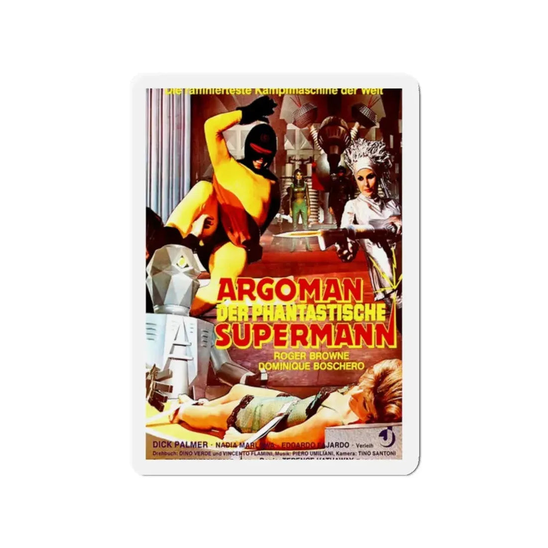 ARGOMAN THE FANTASTIC SUPERMAN 1967 Movie Poster - Refrigerator Magnet 2 Inch - The Sticker Space