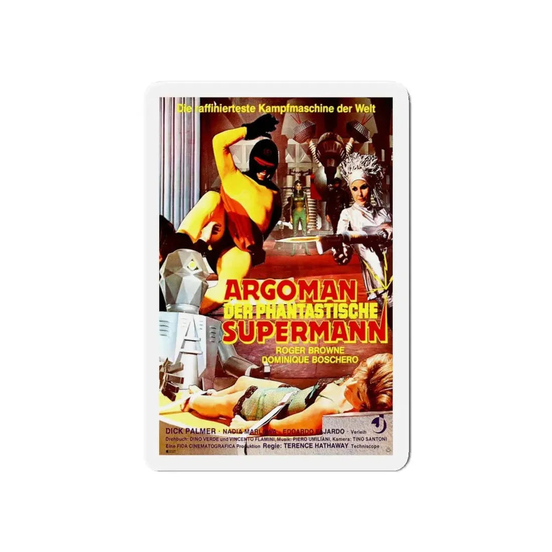 ARGOMAN THE FANTASTIC SUPERMAN 1967 Movie Poster - Refrigerator Magnet 6 Inch - The Sticker Space