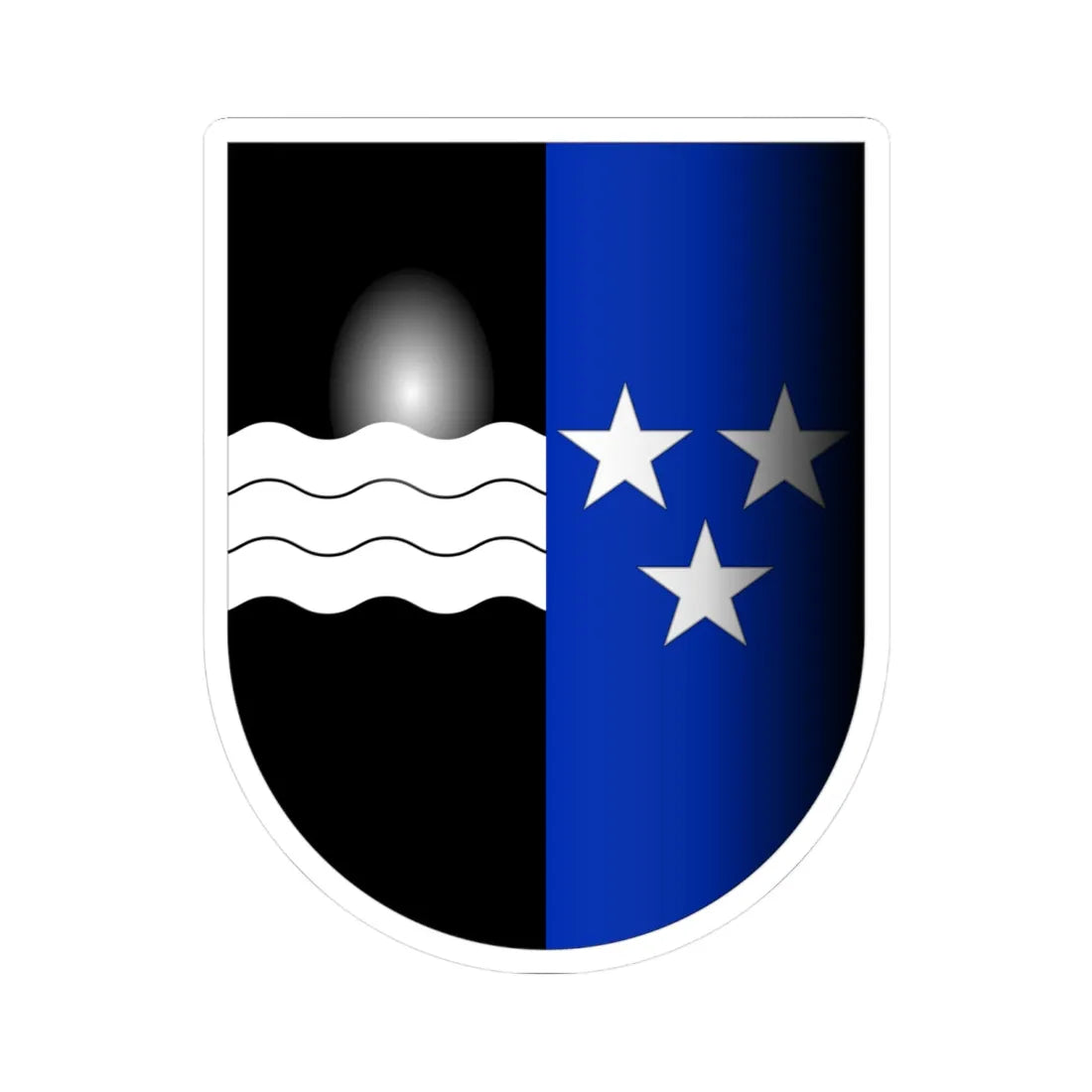 Argovie-coat of arms 3d (Switzerland) (Coat of Arms) STICKER Vinyl Kiss-Cut Decal 6 Inch White - The Sticker Space