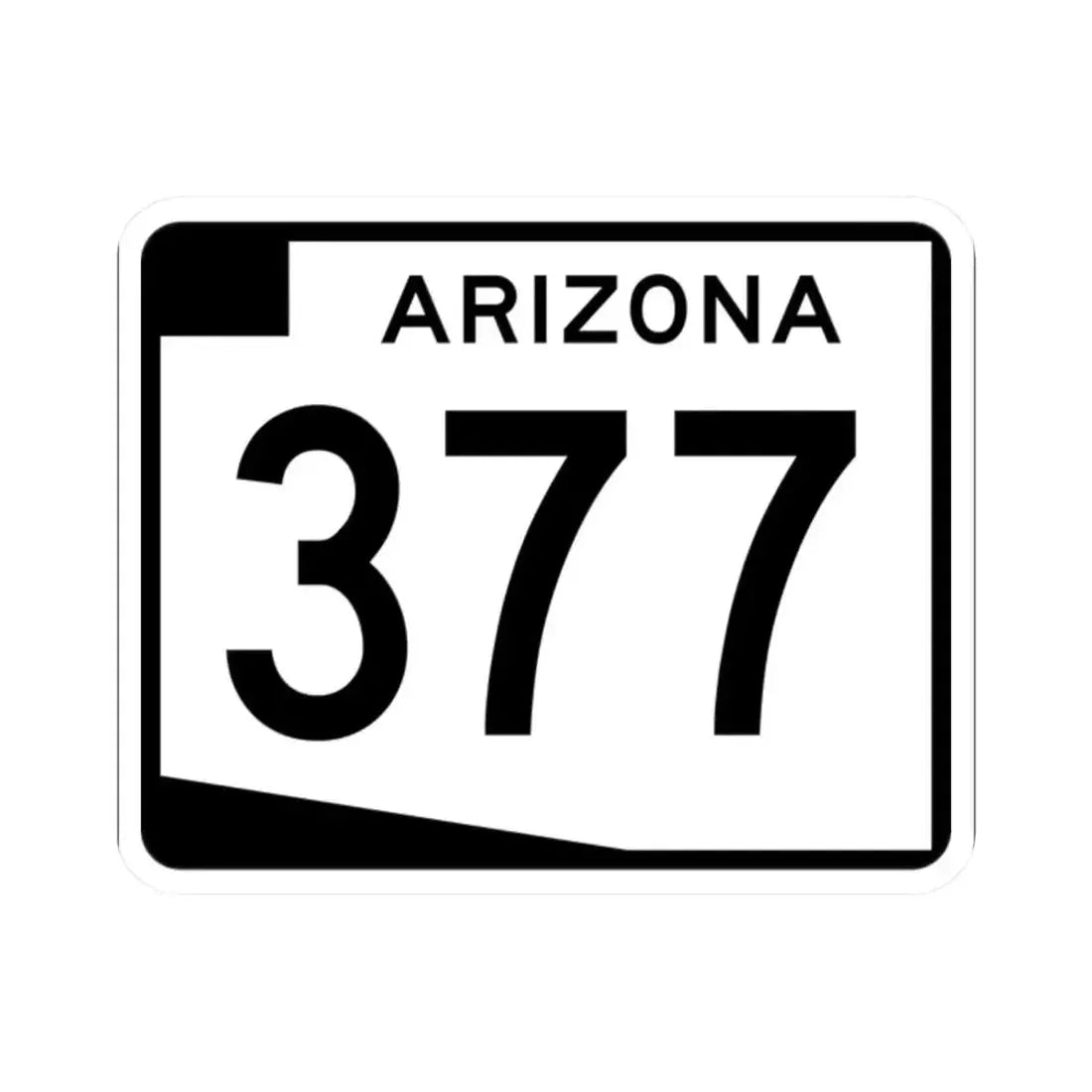 Arizona 377 (Arizona) (Road Sign) STICKER Vinyl Kiss-Cut Decal 2 Inch White - The Sticker Space