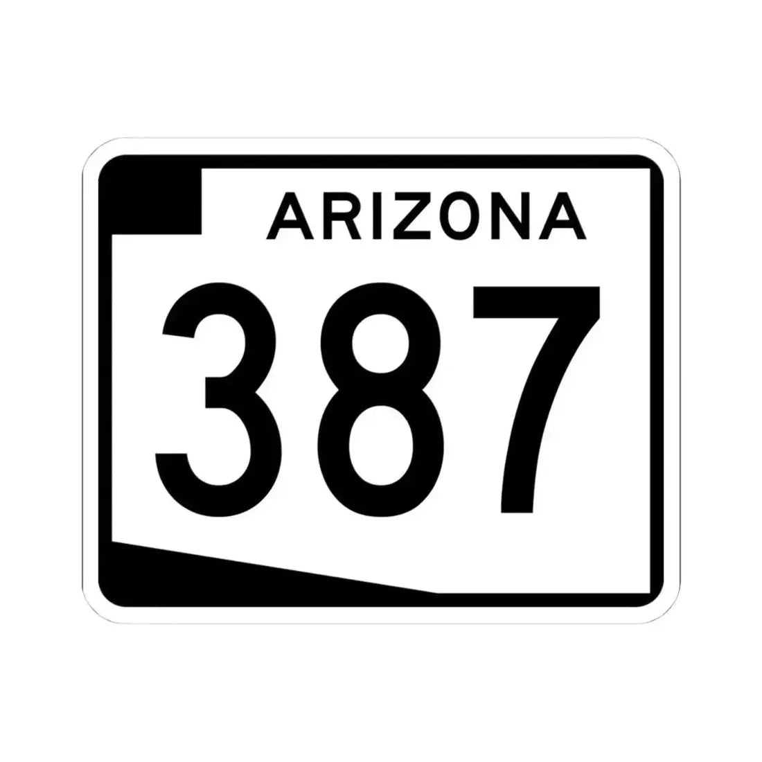 Arizona 387 (Arizona) (Road Sign) STICKER Vinyl Kiss-Cut Decal 4 Inch White - The Sticker Space