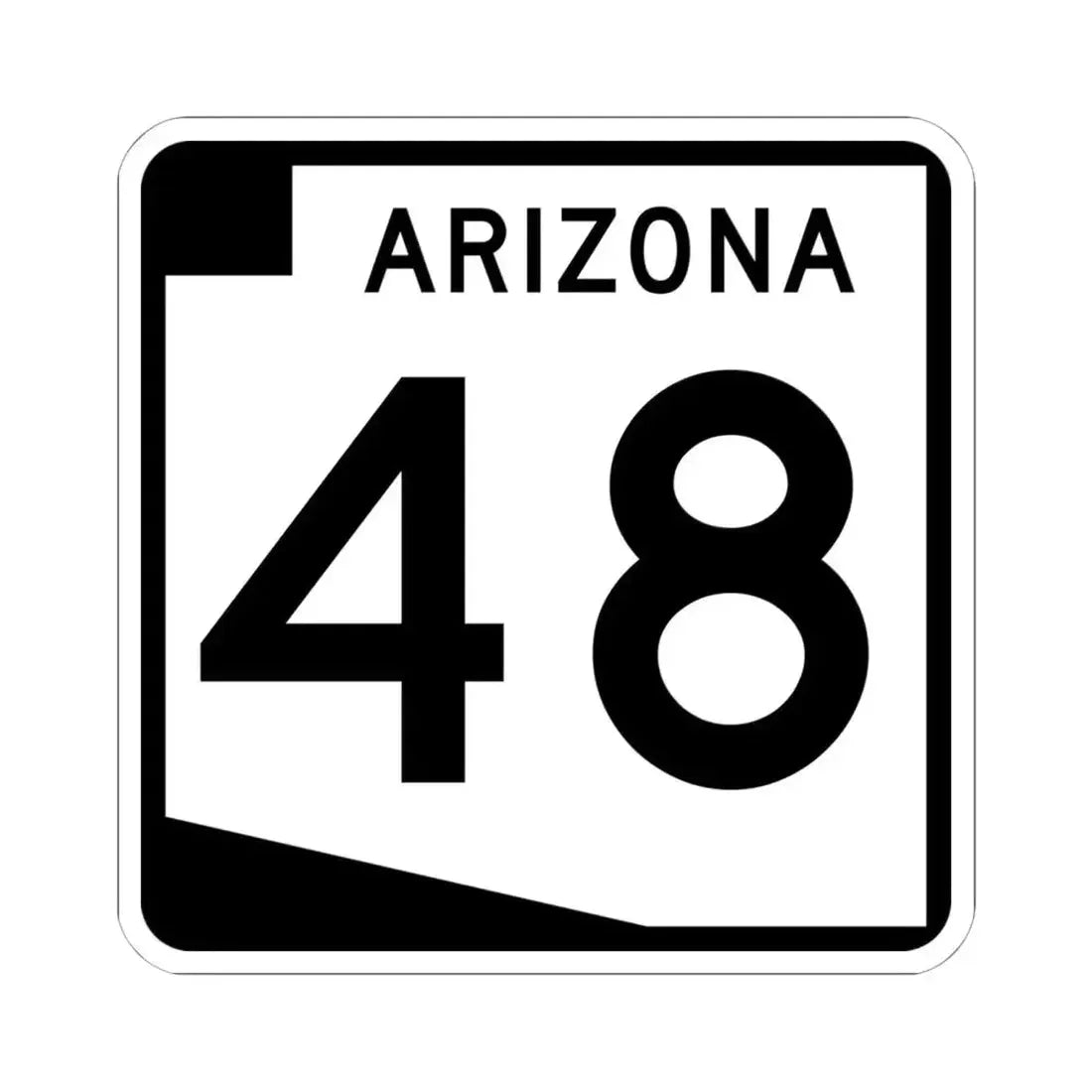 Arizona 48 (Arizona) (Road Sign) STICKER Vinyl Kiss-Cut Decal 6 Inch White - The Sticker Space