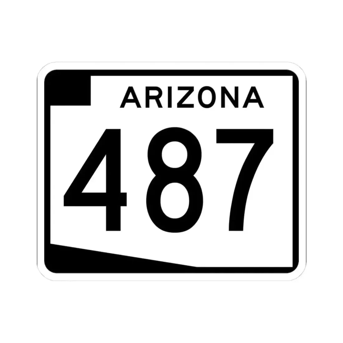 Arizona 487 (Arizona) (Road Sign) STICKER Vinyl Kiss-Cut Decal 3 Inch White - The Sticker Space