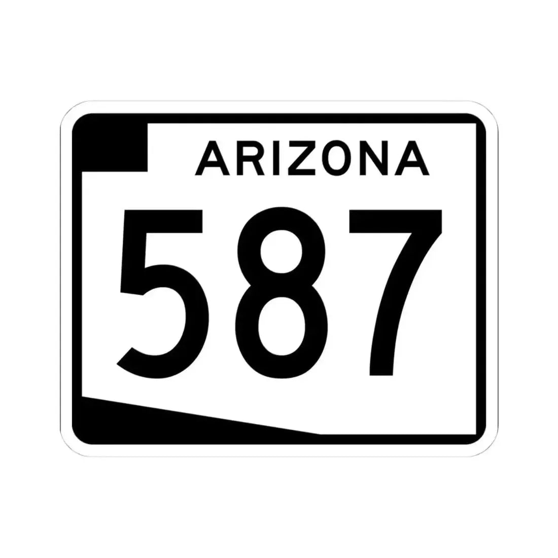 Arizona 587 (Arizona) (Road Sign) STICKER Vinyl Kiss-Cut Decal 4 Inch White - The Sticker Space