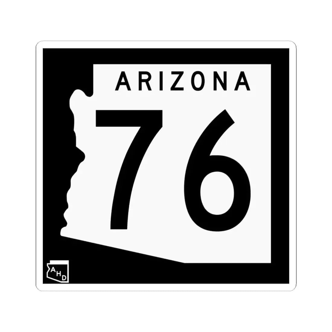 Arizona 76 1963 (Arizona) (Road Sign) STICKER Vinyl Kiss-Cut Decal 6 Inch White - The Sticker Space