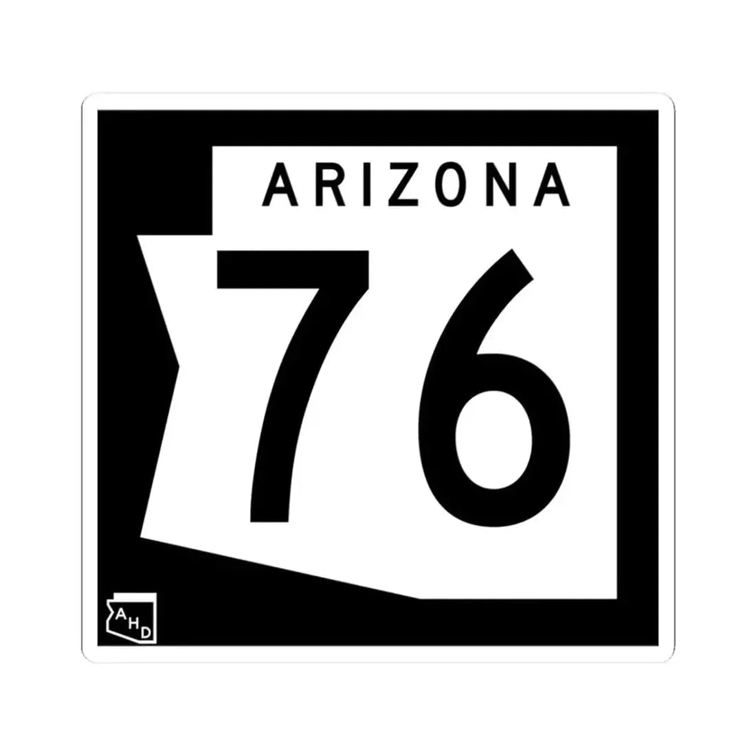 Arizona 76 1973 (Arizona) (Road Sign) STICKER Vinyl Kiss-Cut Decal 3 Inch White - The Sticker Space