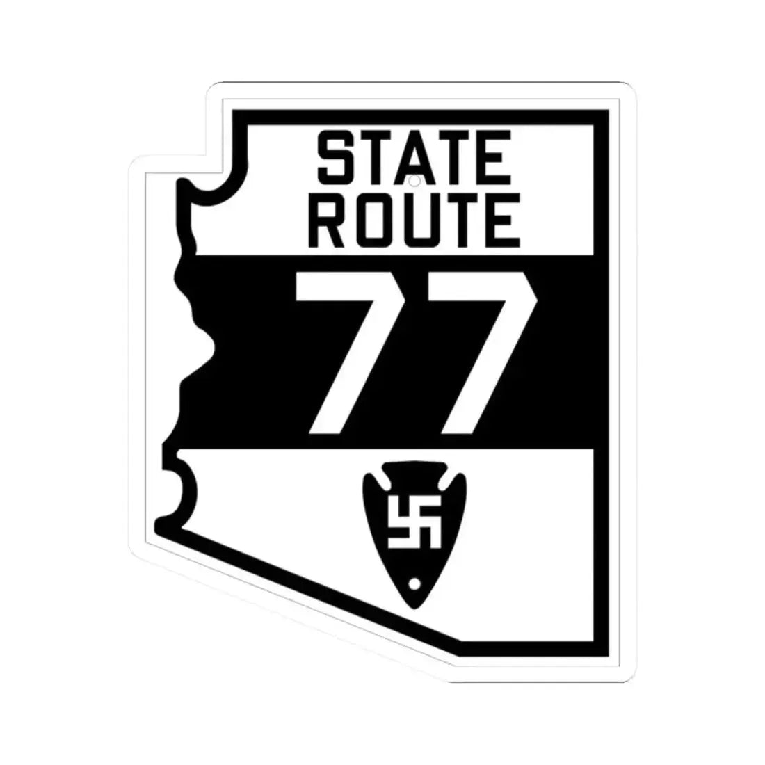 Arizona 77 1927 (Arizona) (Road Sign) STICKER Vinyl Kiss-Cut Decal 2 Inch White - The Sticker Space