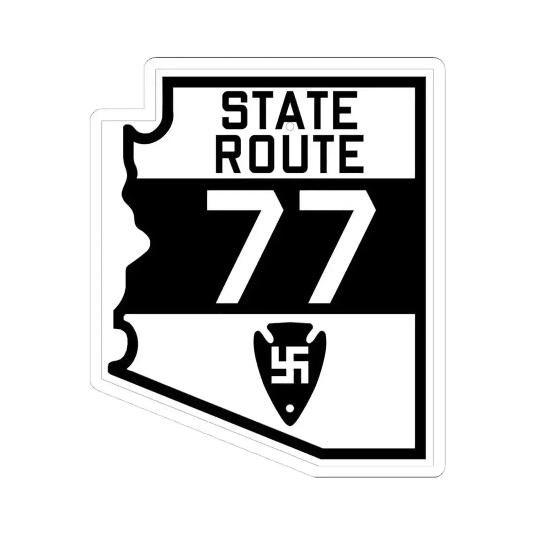 Arizona 77 1927 (Arizona) (Road Sign) STICKER Vinyl Kiss-Cut Decal 4 Inch White - The Sticker Space