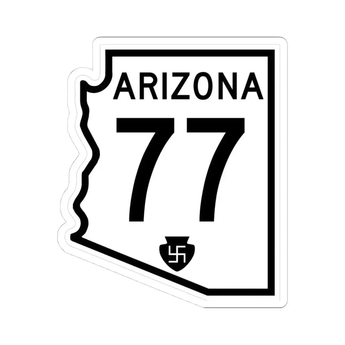 Arizona 77 1956 (Arizona) (Road Sign) STICKER Vinyl Kiss-Cut Decal 4 Inch White - The Sticker Space