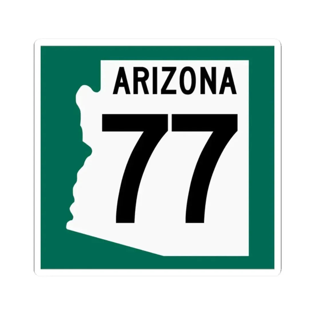Arizona 77 1960 south (Arizona) (Road Sign) STICKER Vinyl Kiss-Cut Decal 2 Inch White - The Sticker Space