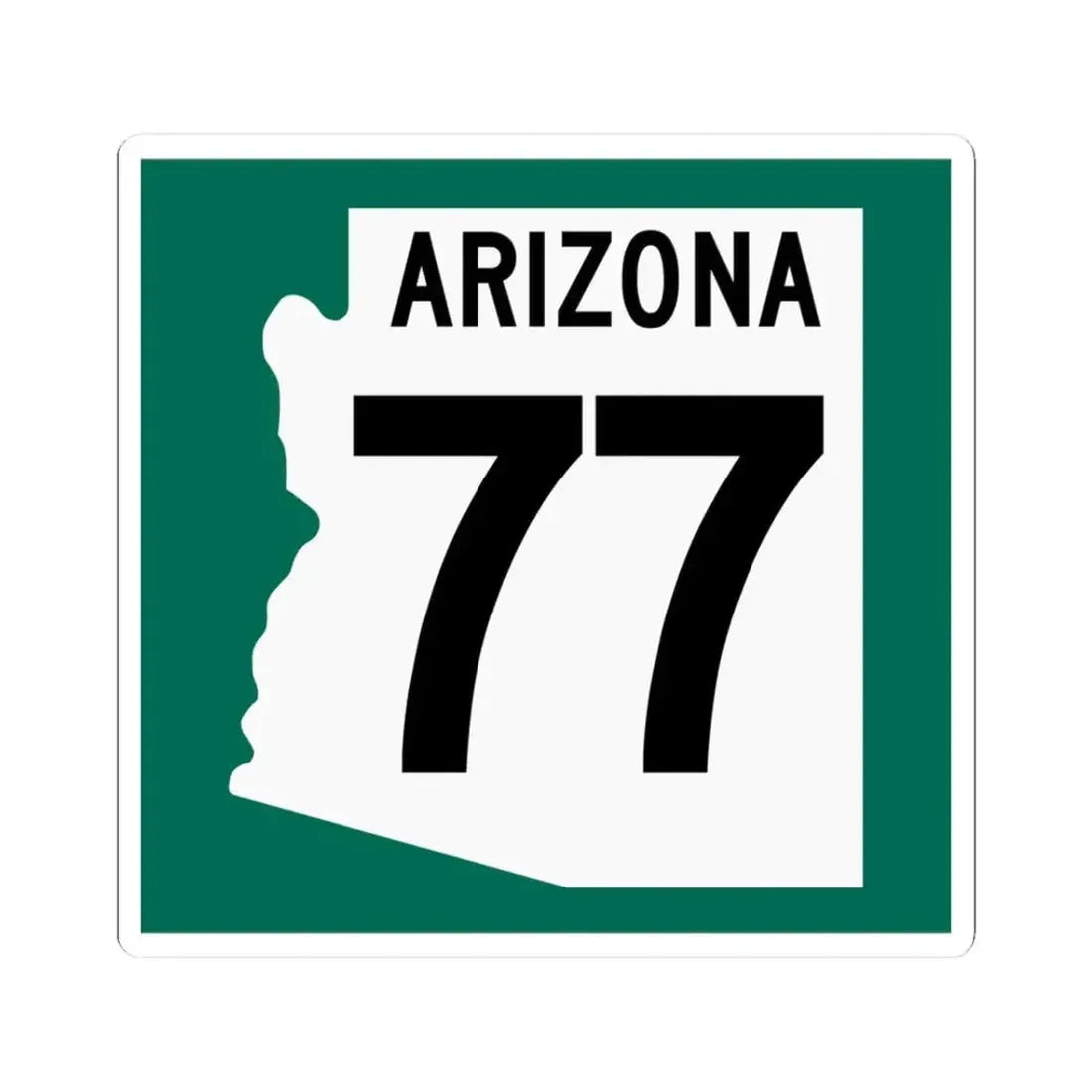 Arizona 77 1960 south (Arizona) (Road Sign) STICKER Vinyl Kiss-Cut Decal 3 Inch White - The Sticker Space