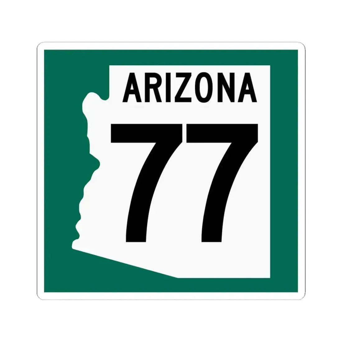 Arizona 77 1960 south (Arizona) (Road Sign) STICKER Vinyl Kiss-Cut Decal 6 Inch White - The Sticker Space