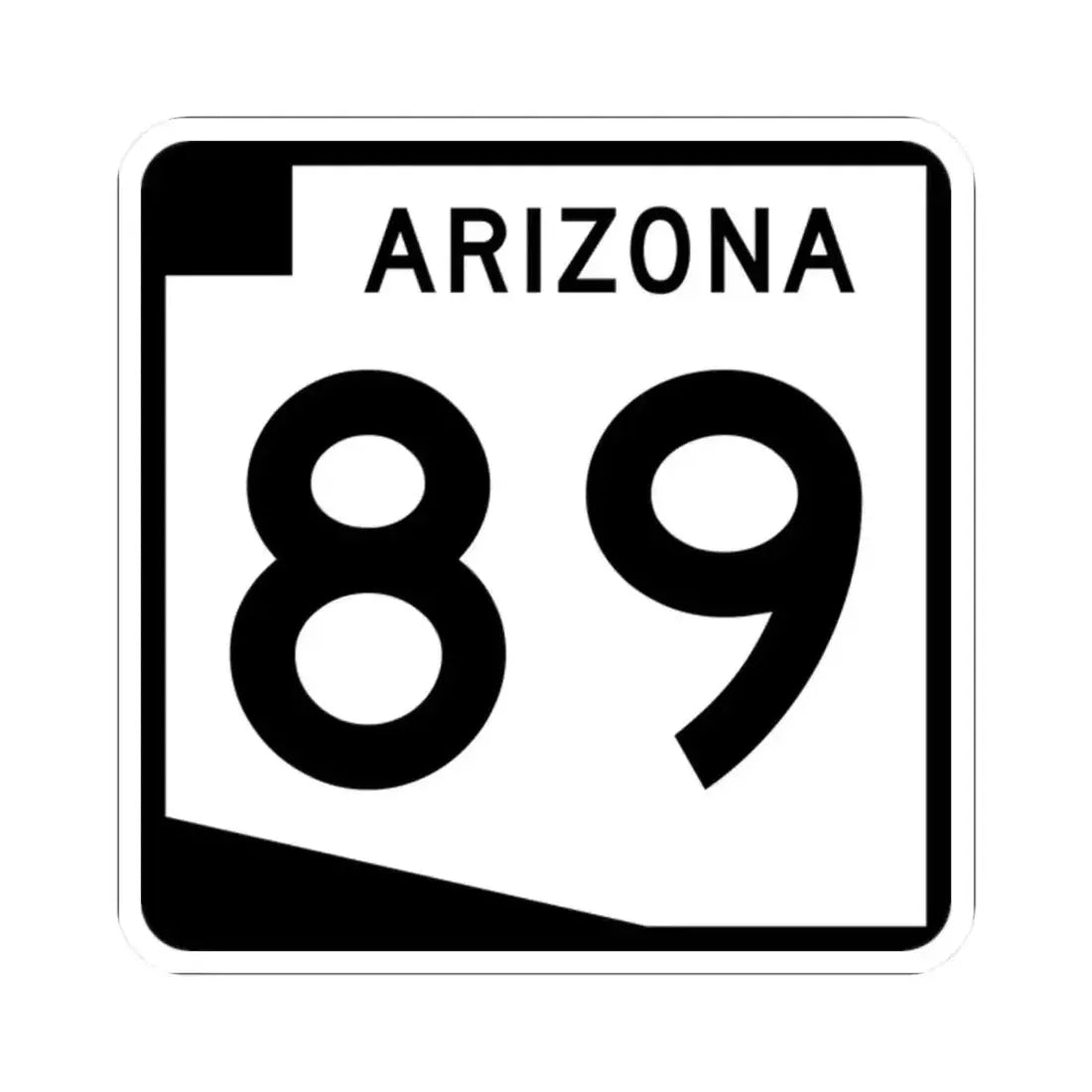Arizona 89 (Arizona) (Road Sign) STICKER Vinyl Kiss-Cut Decal 2 Inch White - The Sticker Space