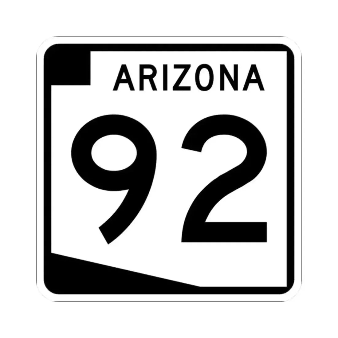 Arizona 92 (Arizona) (Road Sign) STICKER Vinyl Kiss-Cut Decal - The Sticker Space