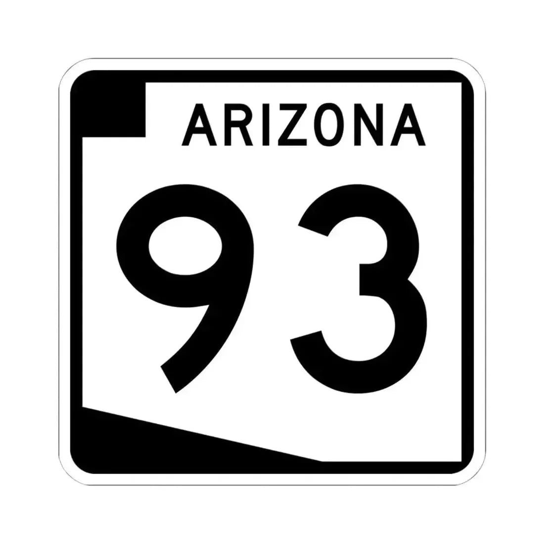 Arizona 93 (Arizona) (Road Sign) STICKER Vinyl Kiss-Cut Decal - The Sticker Space