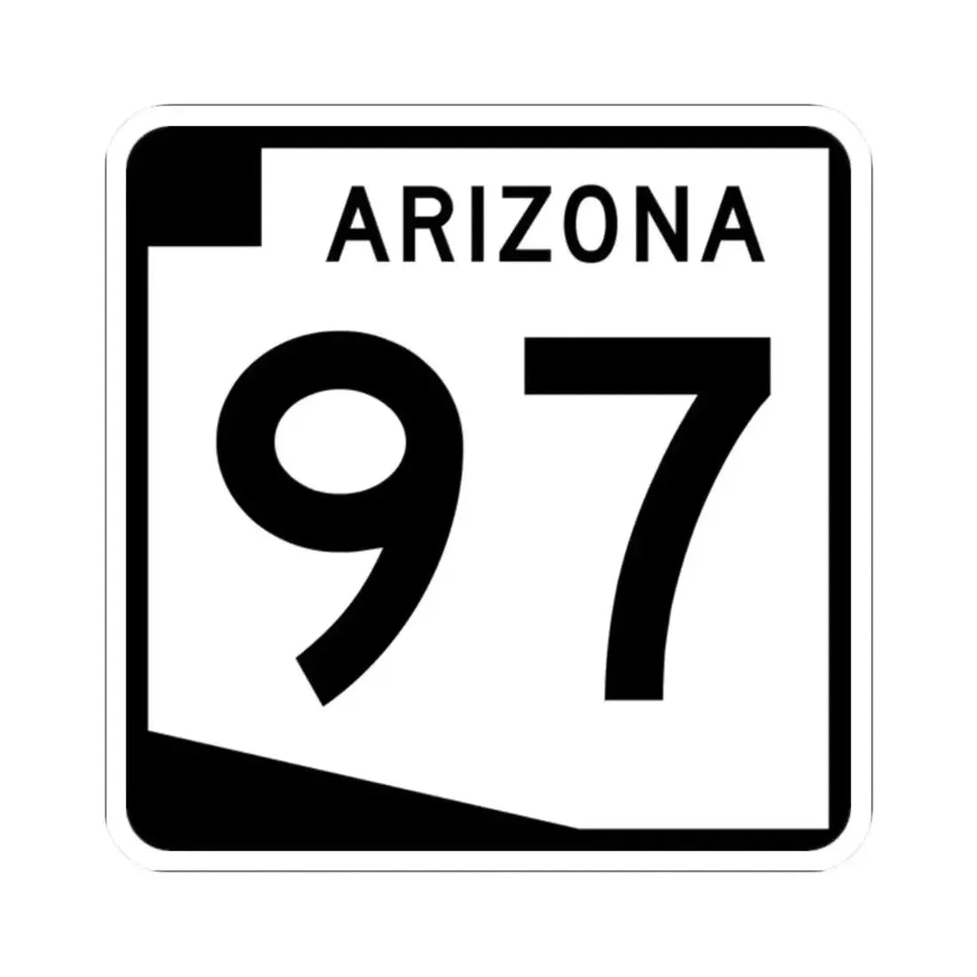 Arizona 97 (Arizona) (Road Sign) STICKER Vinyl Kiss-Cut Decal 2 Inch White - The Sticker Space