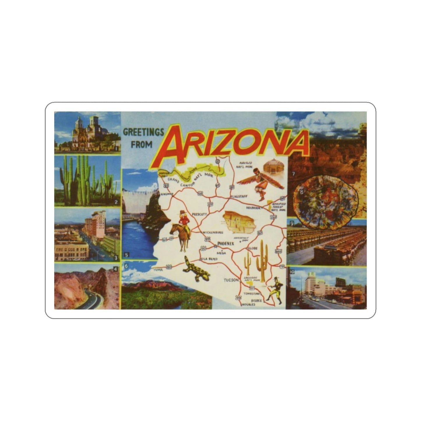 Arizona (Greeting Cards) STICKER Vinyl Die-Cut Decal-6 Inch-The Sticker Space