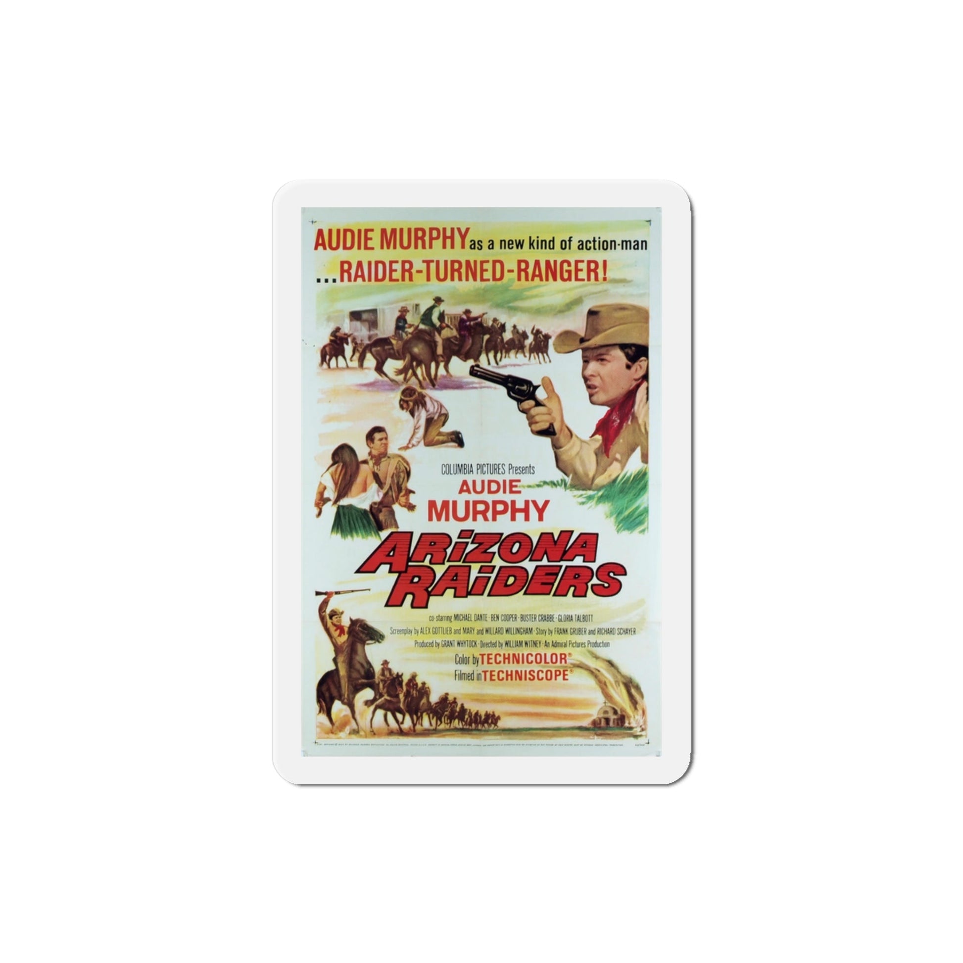 Arizona Raiders 1965 Movie Poster Die-Cut Magnet-3 Inch-The Sticker Space