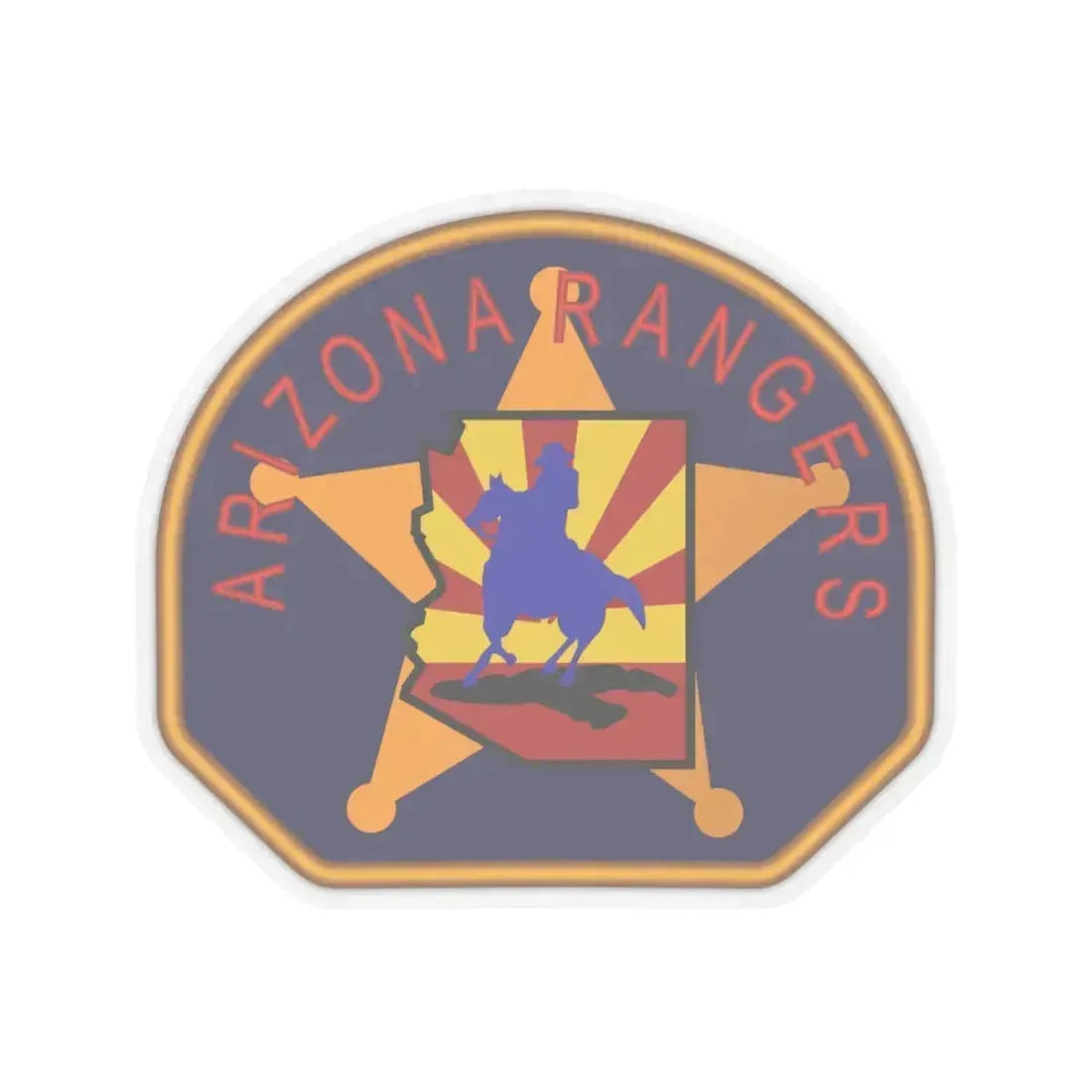Arizona Rangers - STICKER Vinyl Kiss-Cut Decal 6 Inch Transparent - The Sticker Space
