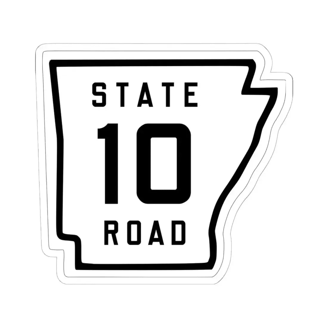 Arkansas 10 1926 (Arkansas) (Road Sign) STICKER Vinyl Kiss-Cut Decal 6 Inch White - The Sticker Space