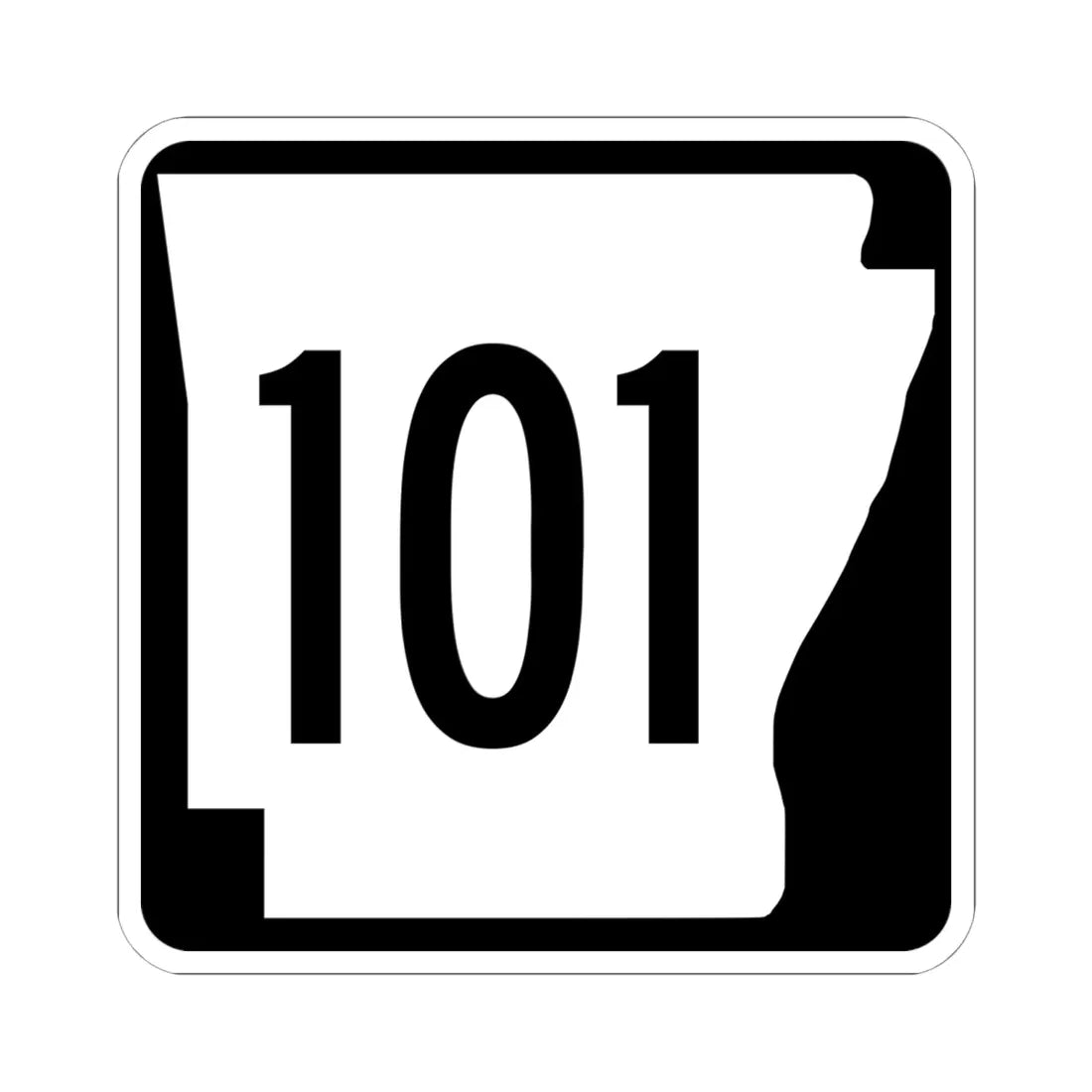 Arkansas 101 1970 (Arkansas) (Road Sign) STICKER Vinyl Kiss-Cut Decal 6 Inch White - The Sticker Space