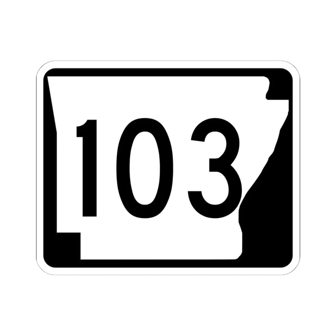 Arkansas 103 (Arkansas) (Road Sign) STICKER Vinyl Kiss-Cut Decal 6 Inch White - The Sticker Space