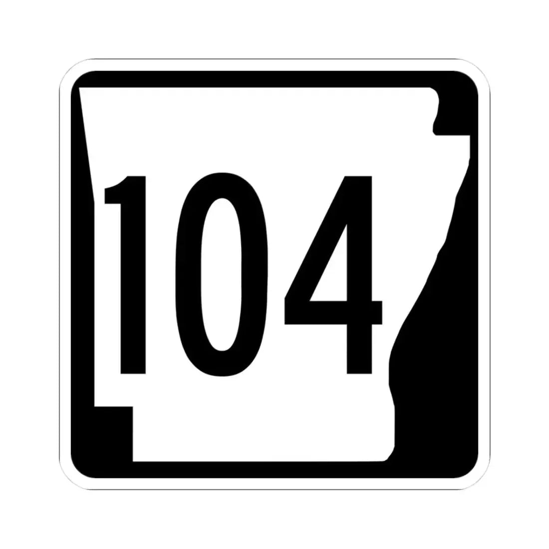 Arkansas 104 1970 (Arkansas) (Road Sign) STICKER Vinyl Kiss-Cut Decal 3 Inch White - The Sticker Space