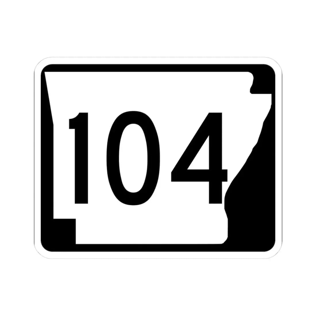 Arkansas 104 (Arkansas) (Road Sign) STICKER Vinyl Kiss-Cut Decal 3 Inch White - The Sticker Space