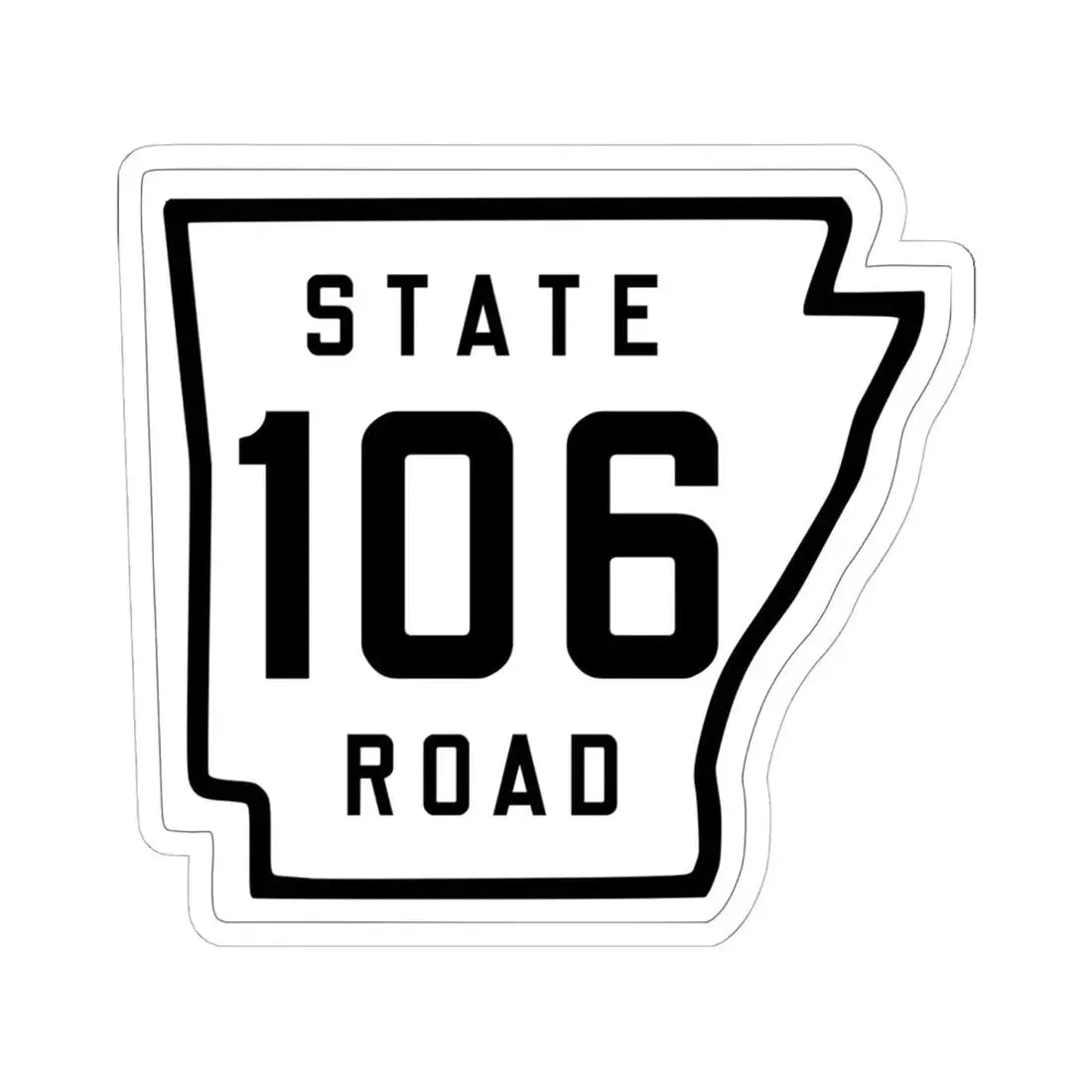 Arkansas 106 1926 (Arkansas) (Road Sign) STICKER Vinyl Kiss-Cut Decal 6 Inch White - The Sticker Space